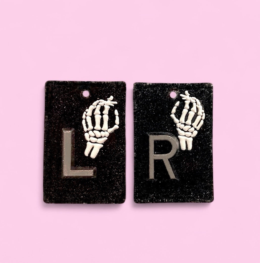 Custom order for Katie - purple glitter skeleton hands + HP