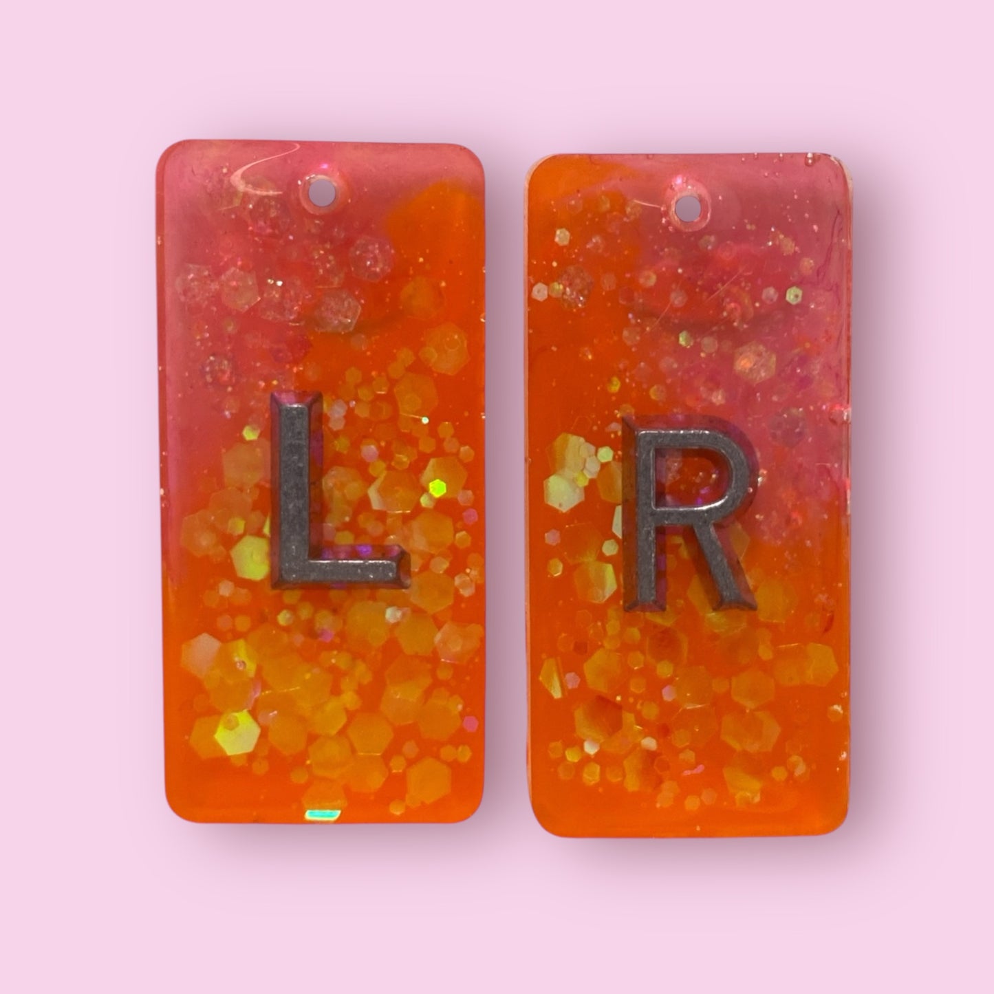 Pink and orange glitter ombre X-Ray markers