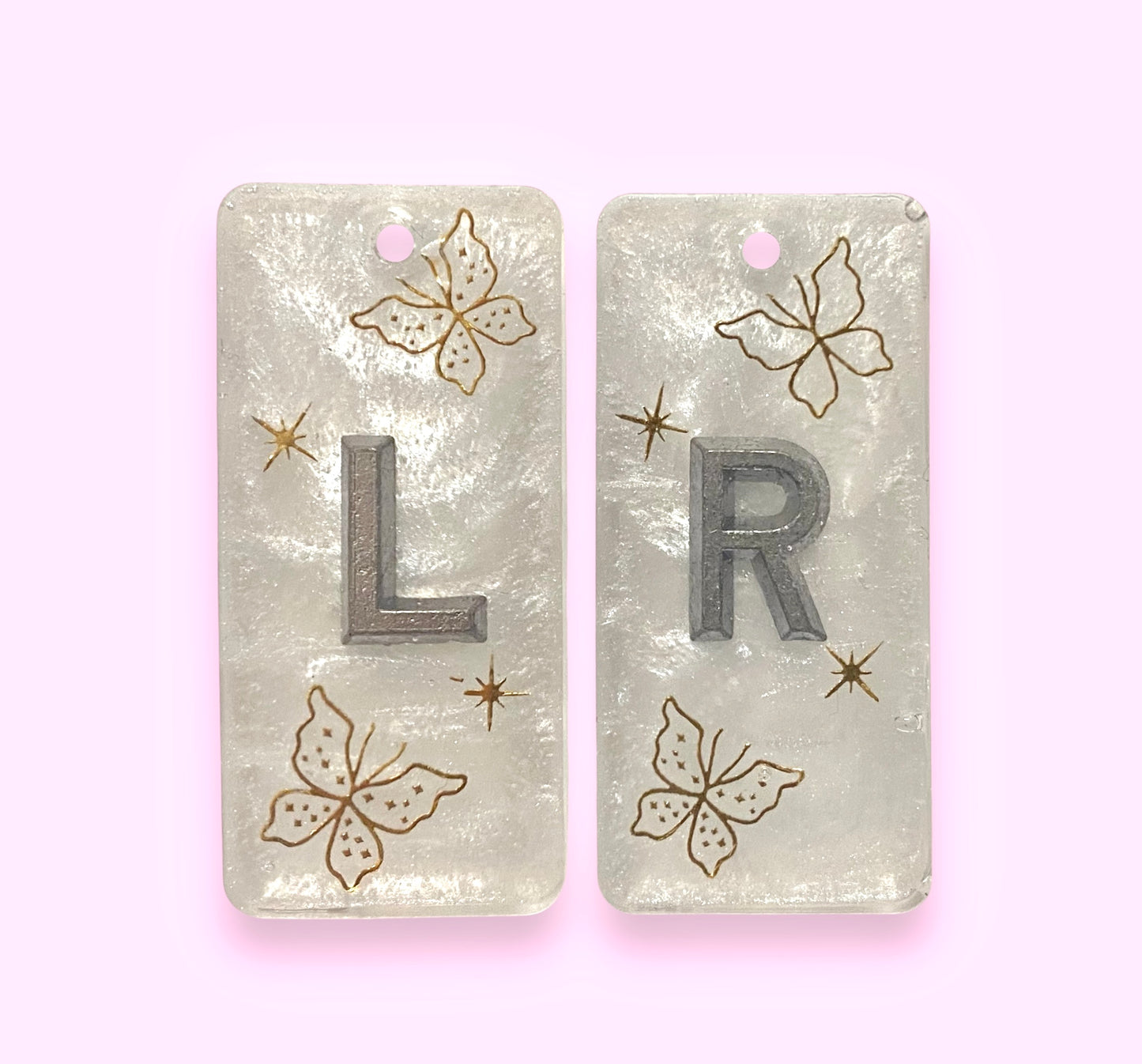 Butterfly and white shimmer X-Ray markers