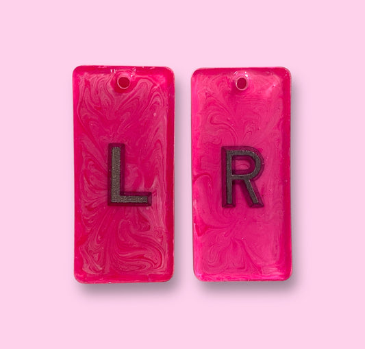 Bright pink marble style X-Ray markers