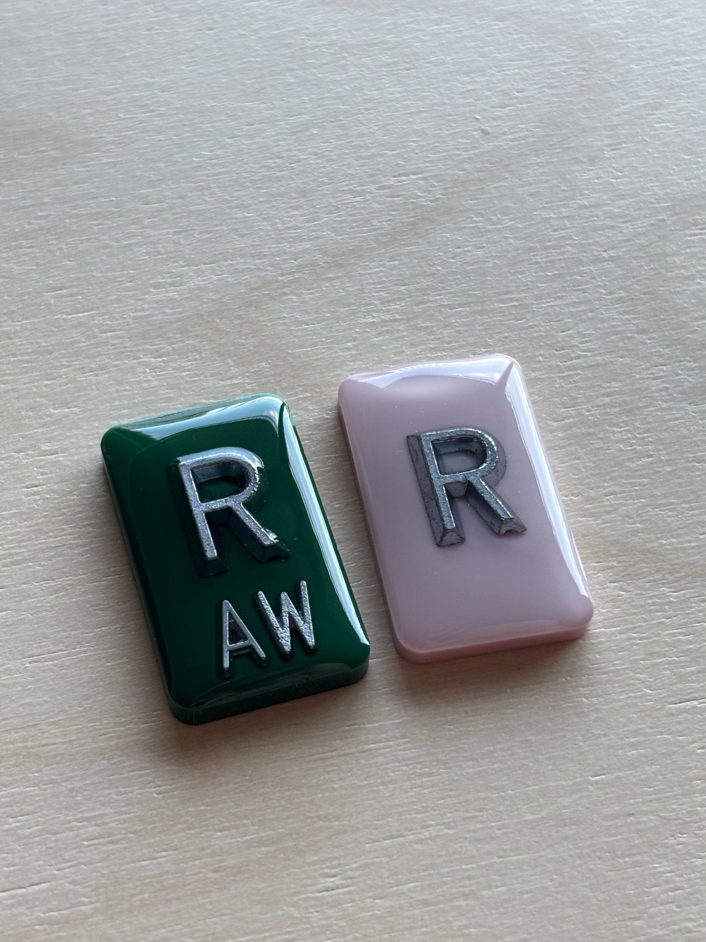 Custom order for Claire- Acrylic pink and green no initials