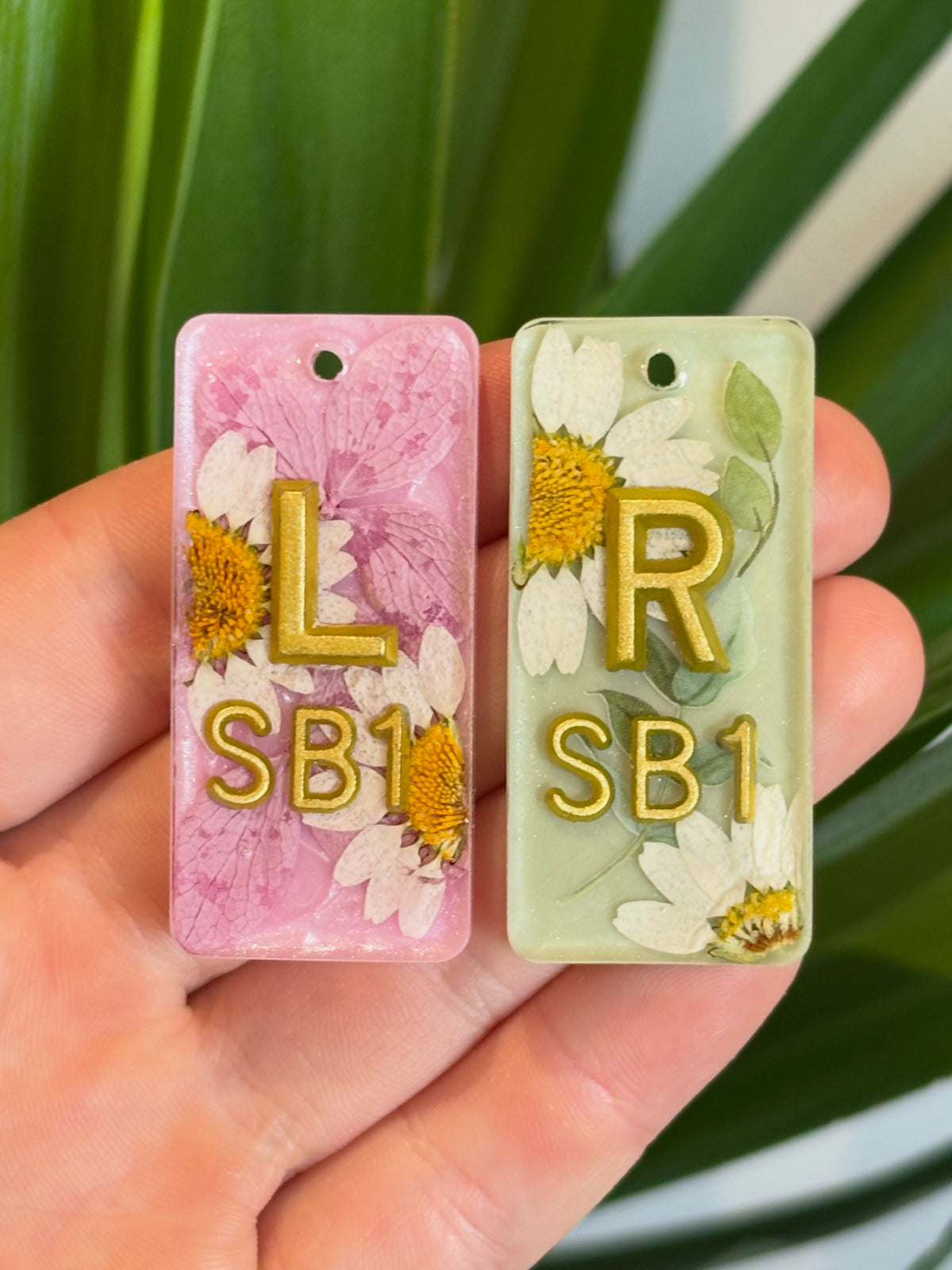 Custom order for Giselle- pink and green florals + GB + GOLD lettering