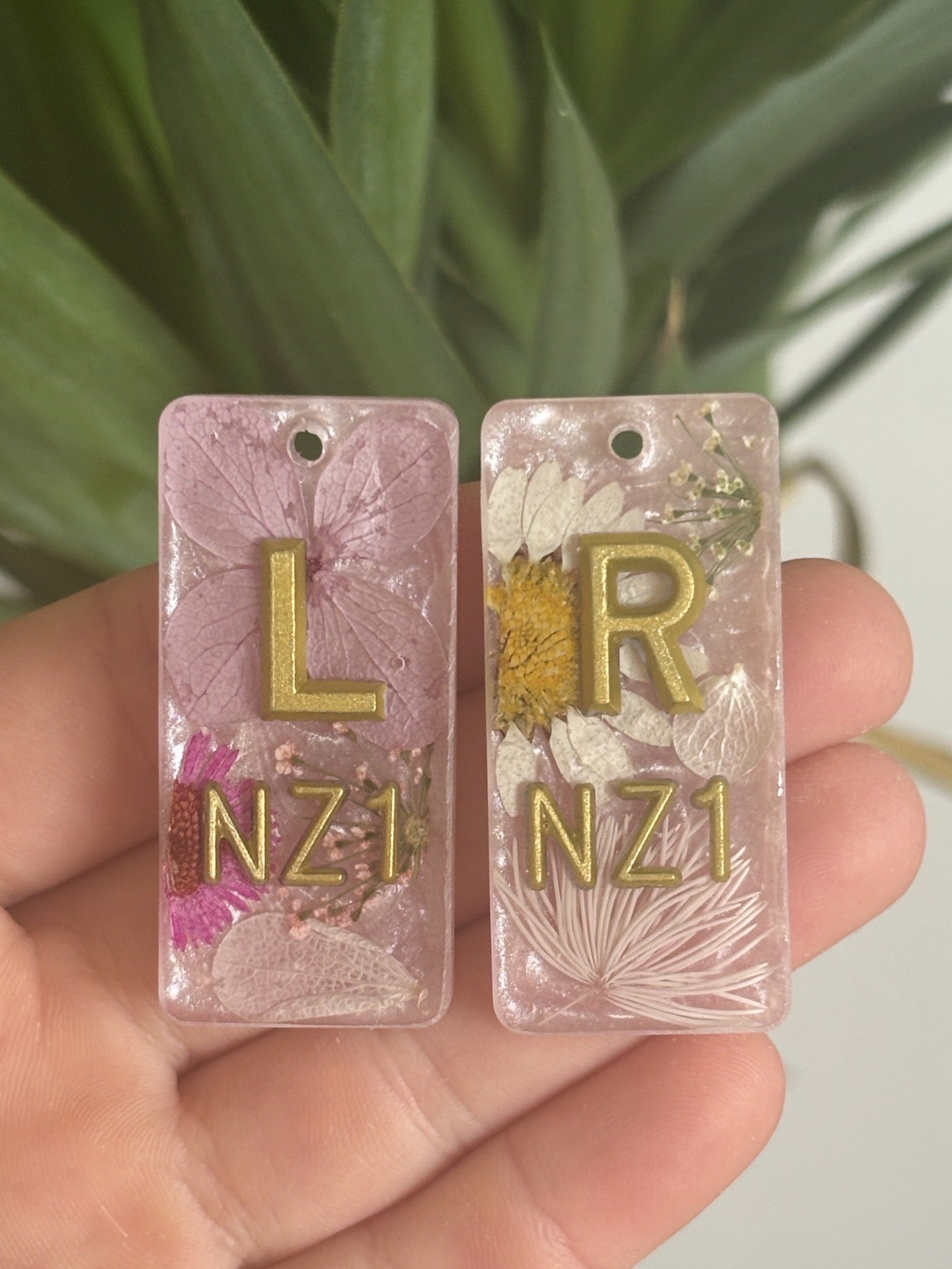 Custom order for A - floral + AI gold lettering + 50cm pink ribbon