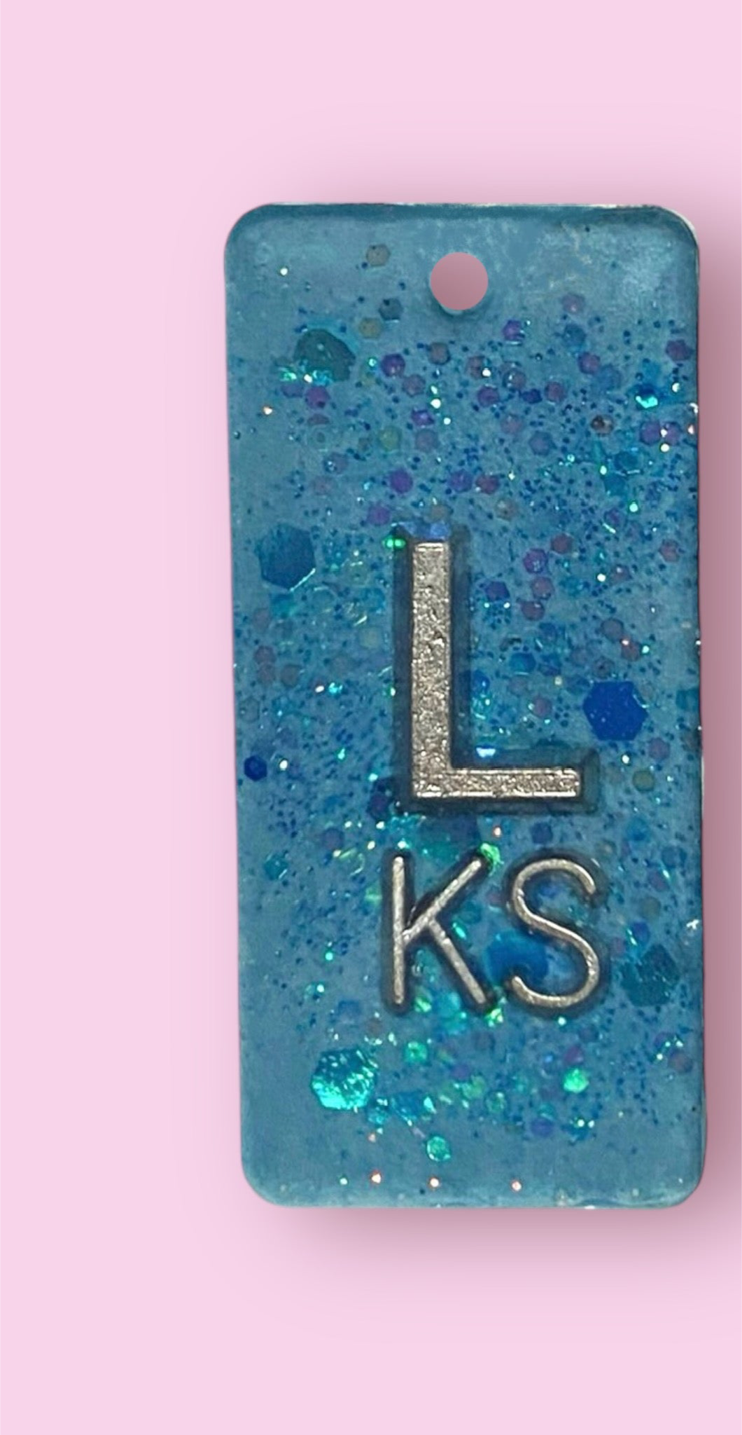 Custom order for Ellisia - light blue and silver glitter with initials