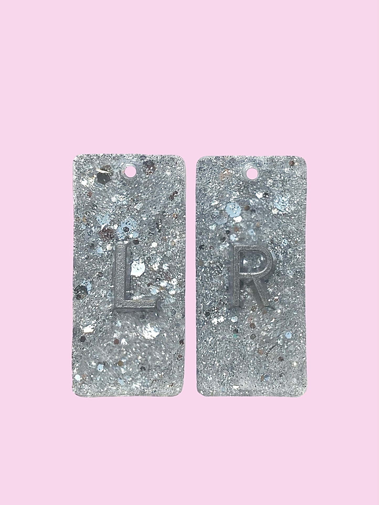 Custom order for Ellisia - light blue and silver glitter with initials
