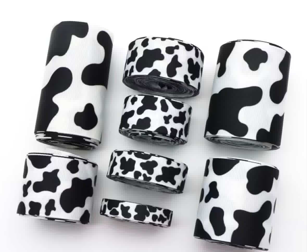 Custom order for Lauren- cows, purple background + 100cm cow ribbon + LV