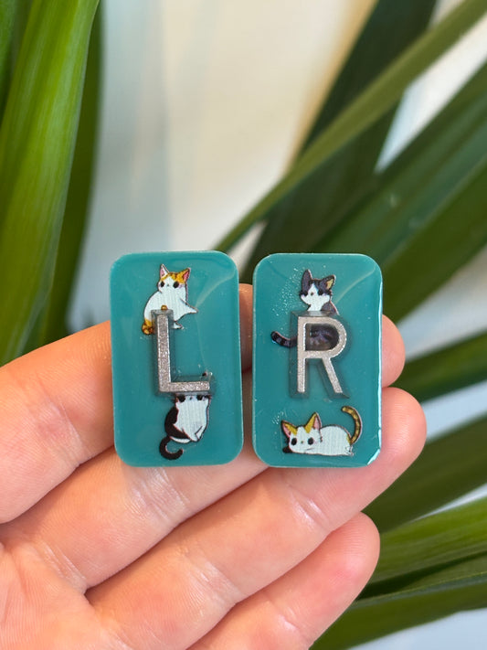 Teal cat marker set (pre made)