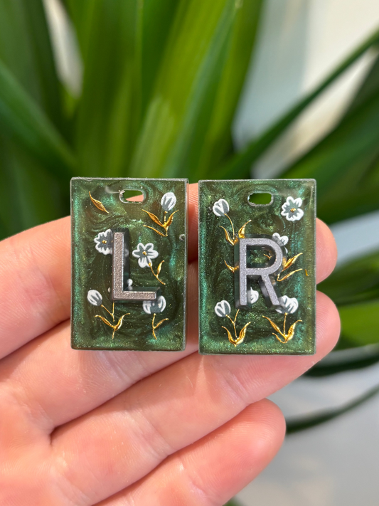 Green shimmer floral marker set (pre made)