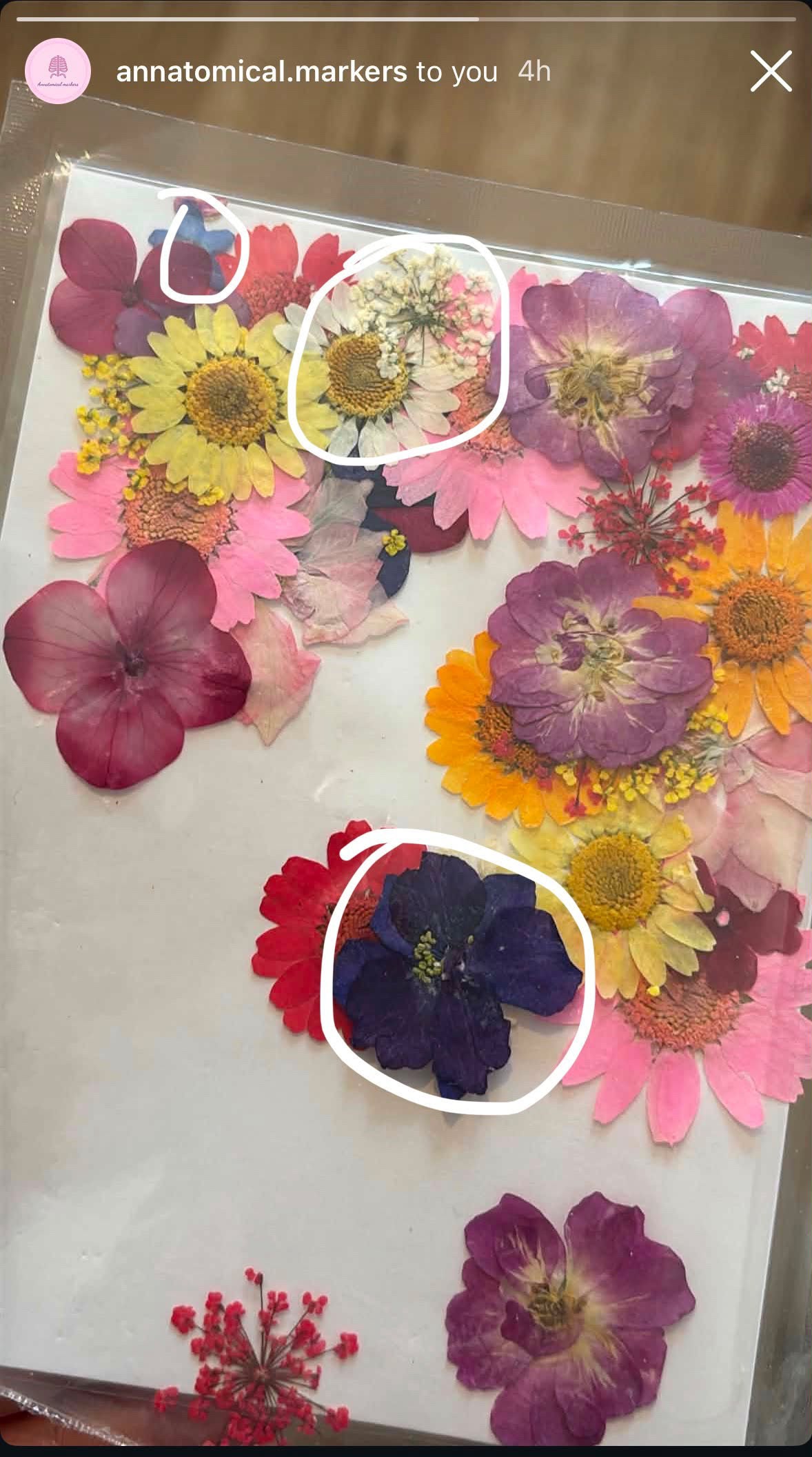Custom order for Madonna- white and blue florals + blue shimmer + ribbon + initials +FB marker + Rad tape