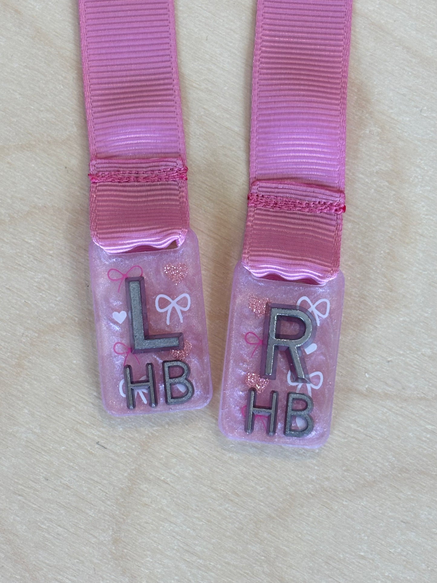 Custom order for Suhana - Stitch + Angela + hearts + 50cm ribbon + name badge